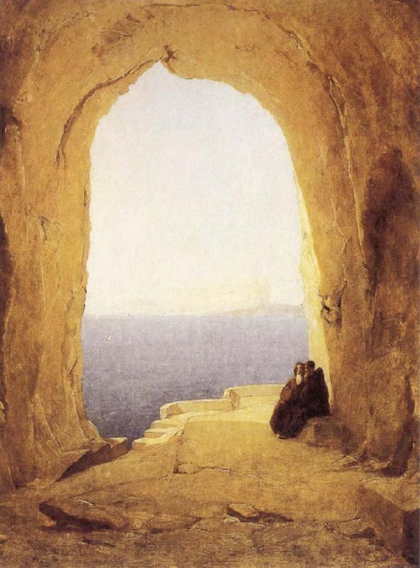 Karl Blechen Monks at the Gulf of Naples France oil painting art
